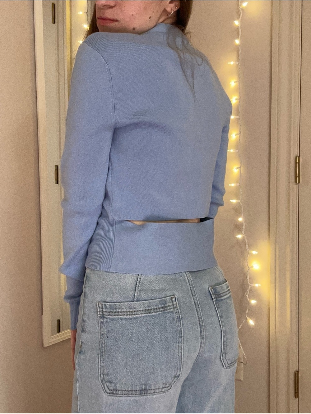 Blue V-Neck Sweater - Picture 5 of 6
